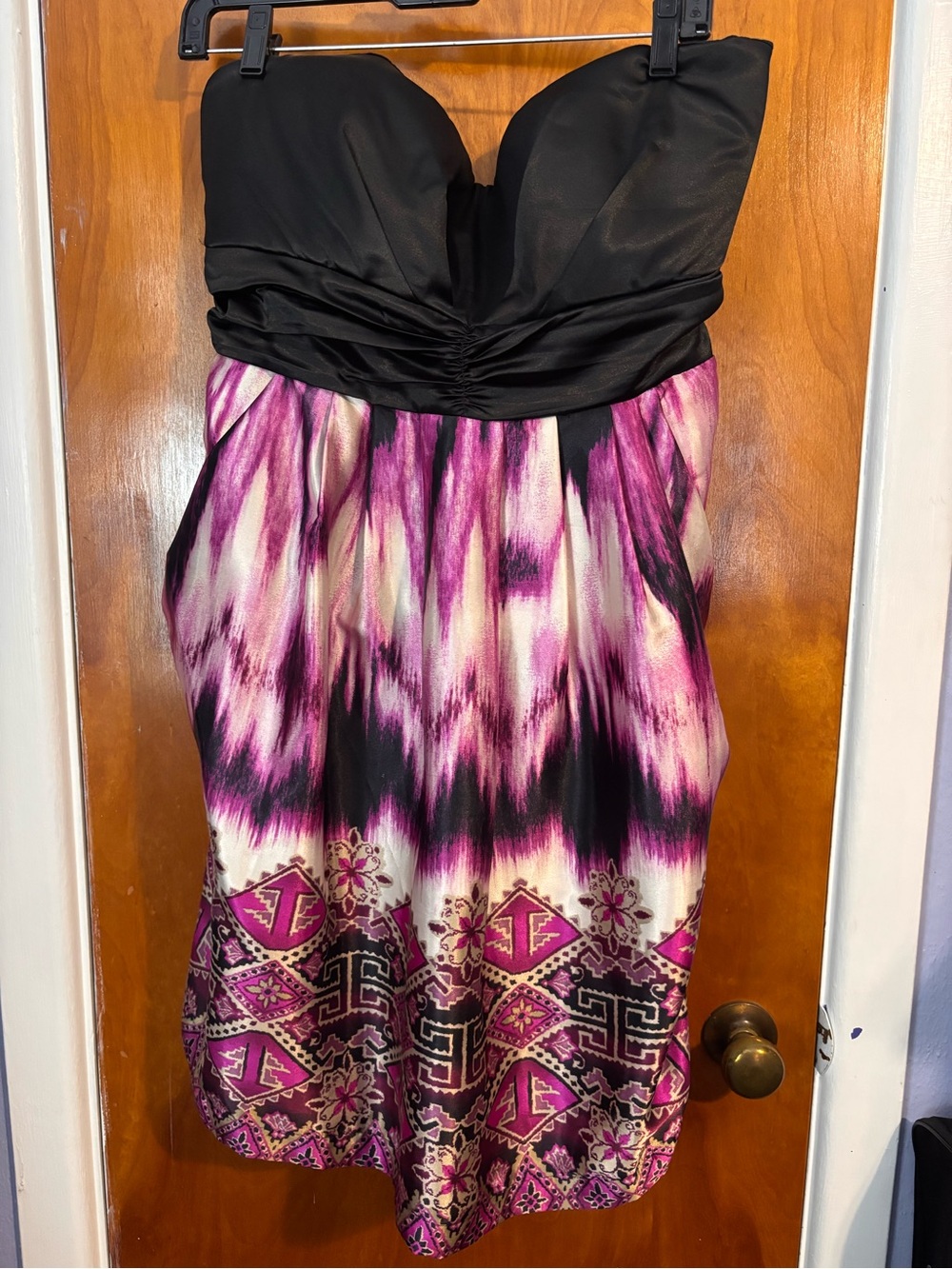Black and Purple Strapless Women’s Dress
